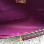 Hermes Purple Handcrafted Kelly Cut Clutch