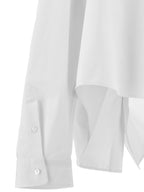 Balenciaga Women Asymmetric Shirt With Logo Embroidery