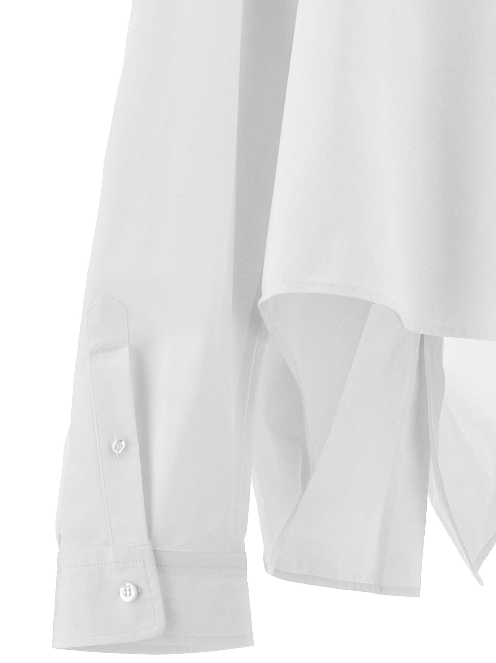 Balenciaga Women Asymmetric Shirt With Logo Embroidery