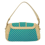 CELINE Macadam Canvas Shoulder Bag Turquoise Blue  79101
