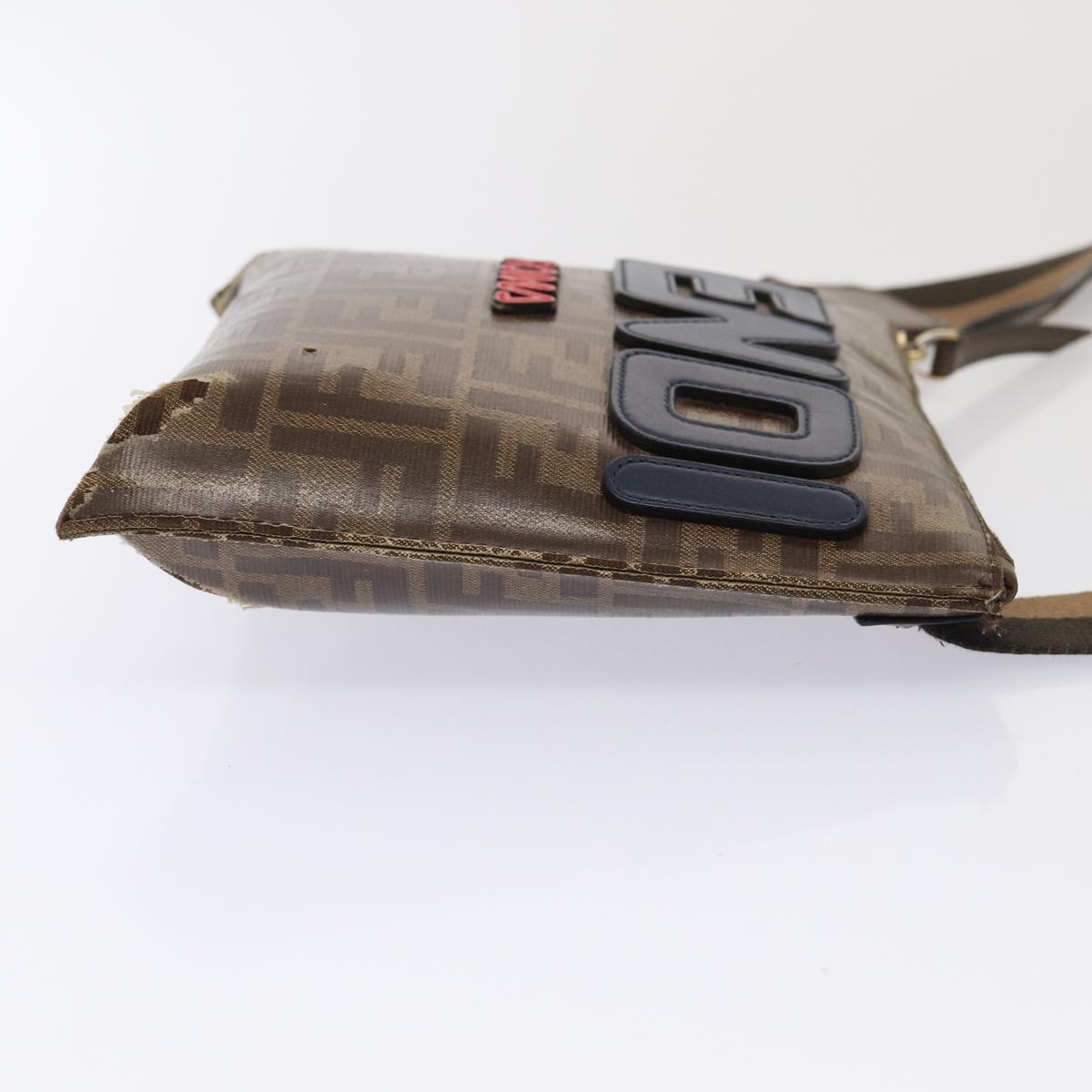 FENDI Zucca Canvas FILA Collaboration Shoulder Bag Brown Black79110