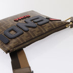 FENDI Zucca Canvas FILA Collaboration Shoulder Bag Brown Black79110