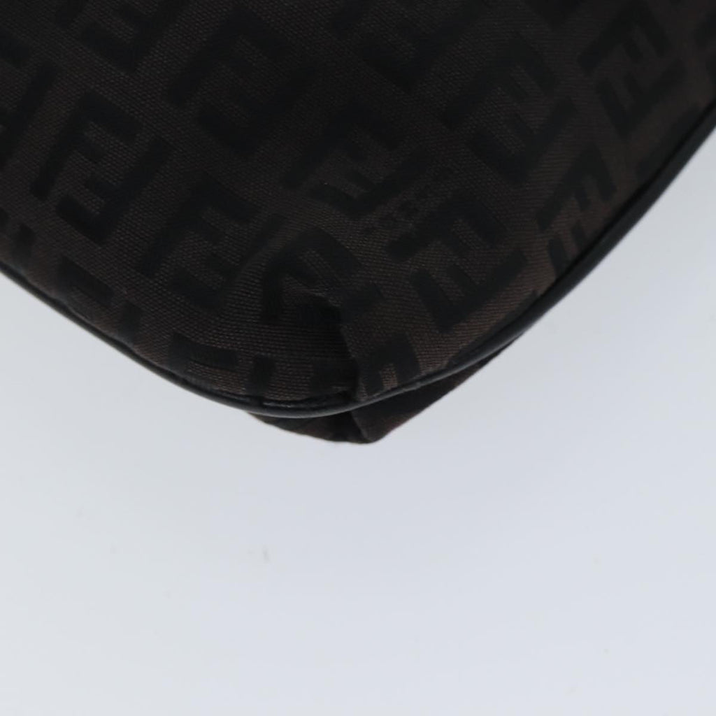 FENDI Zucchino Canvas Shoulder Bag Black79112