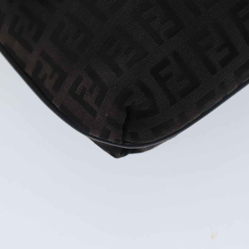 FENDI Zucchino Canvas Shoulder Bag Black79112