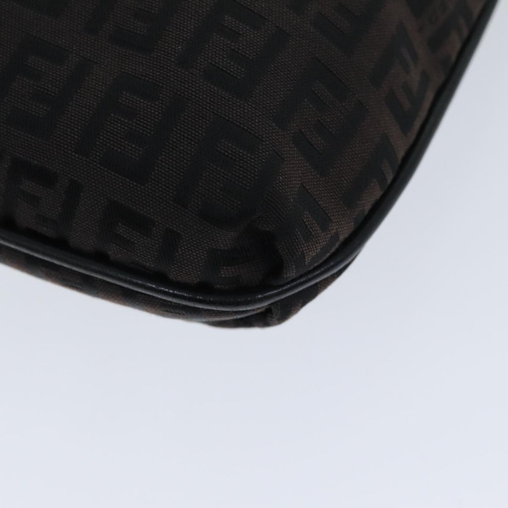 FENDI Zucchino Canvas Shoulder Bag Black79112