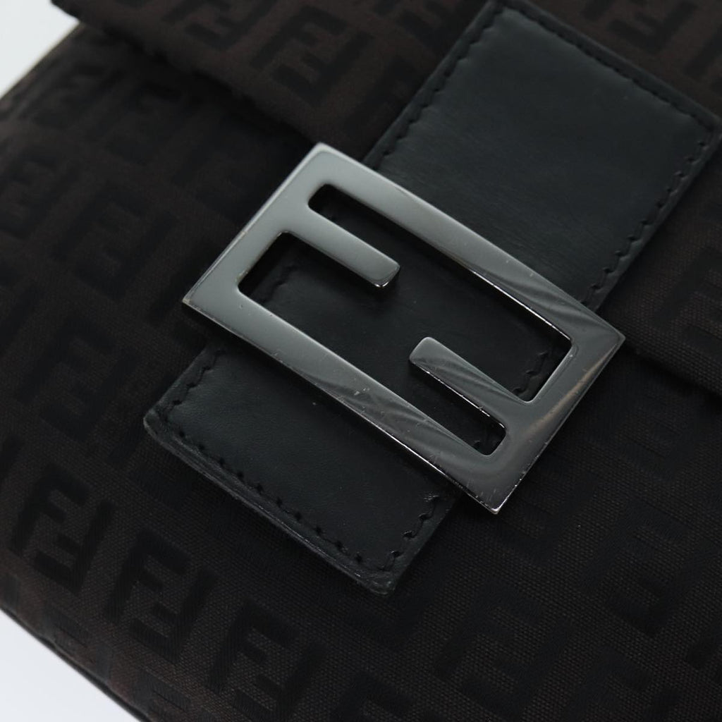 FENDI Zucchino Canvas Shoulder Bag Black79112