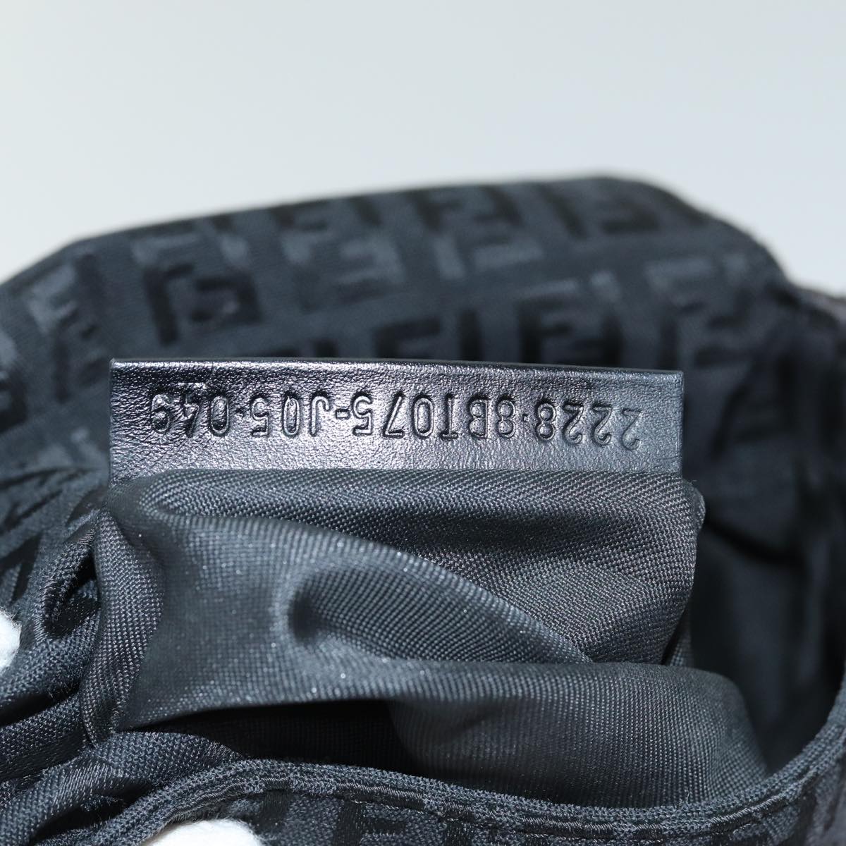 FENDI Zucchino Canvas Shoulder Bag Black79112