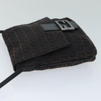 FENDI Zucchino Canvas Shoulder Bag Black79112