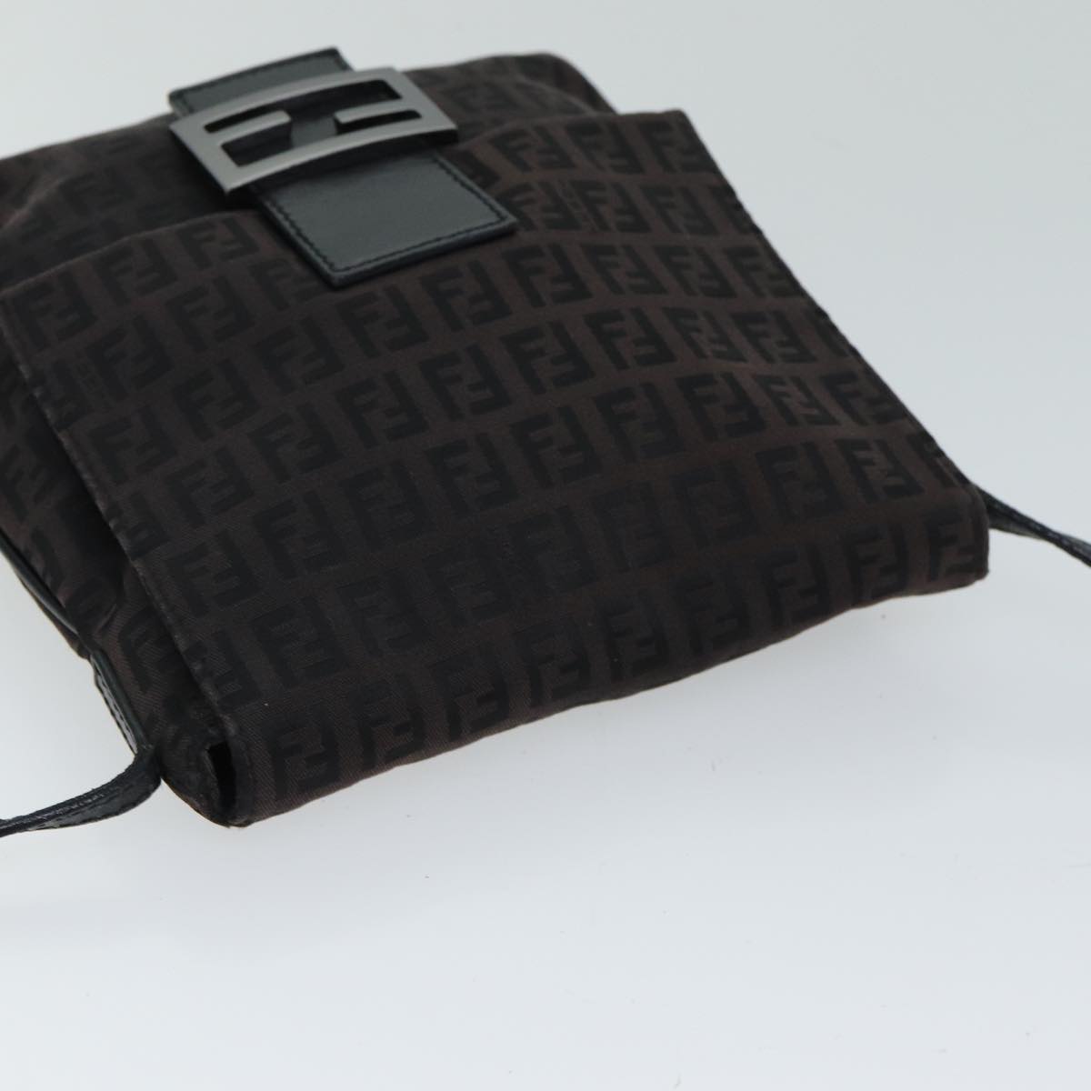 FENDI Zucchino Canvas Shoulder Bag Black79112