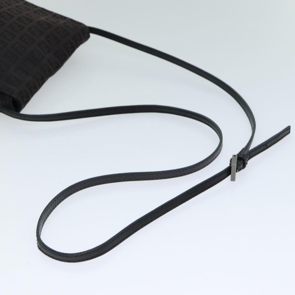 FENDI Zucchino Canvas Shoulder Bag Black79112