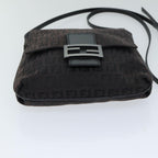 FENDI Zucchino Canvas Shoulder Bag Black79112