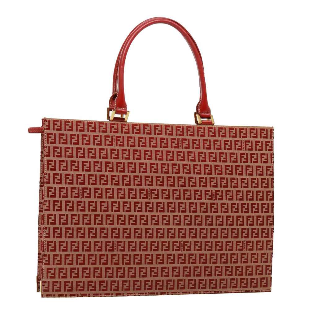 FENDI Zucchino Canvas Hand Bag Red79113