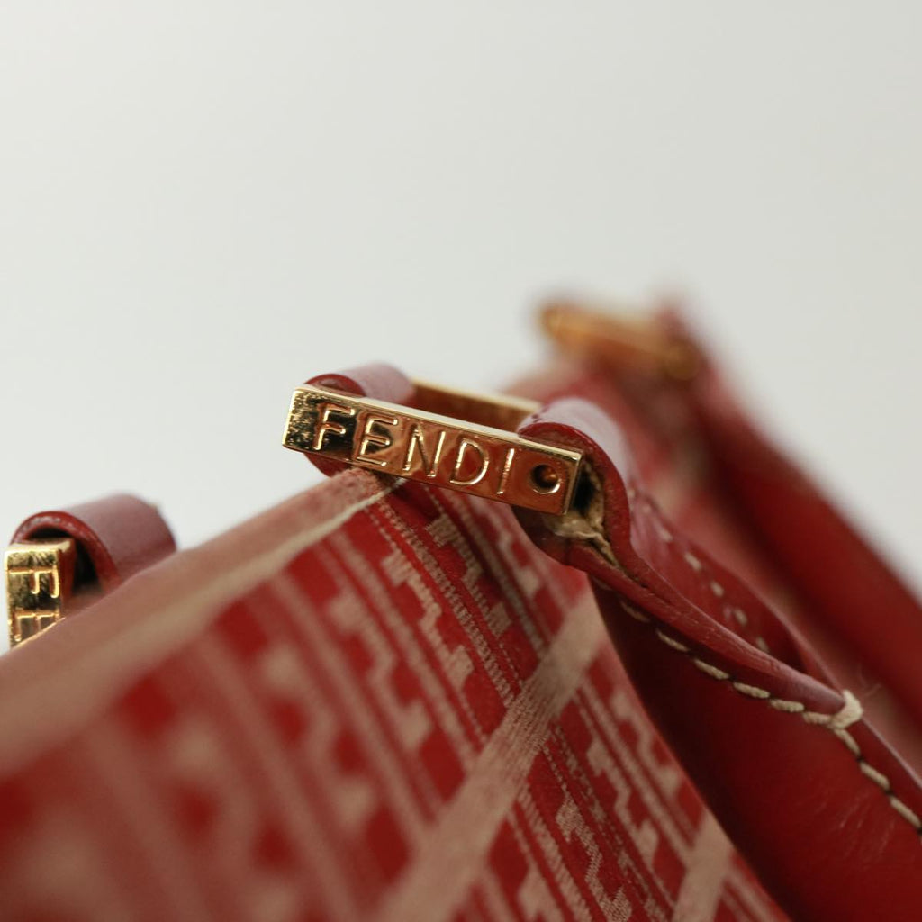 FENDI Zucchino Canvas Hand Bag Red79113