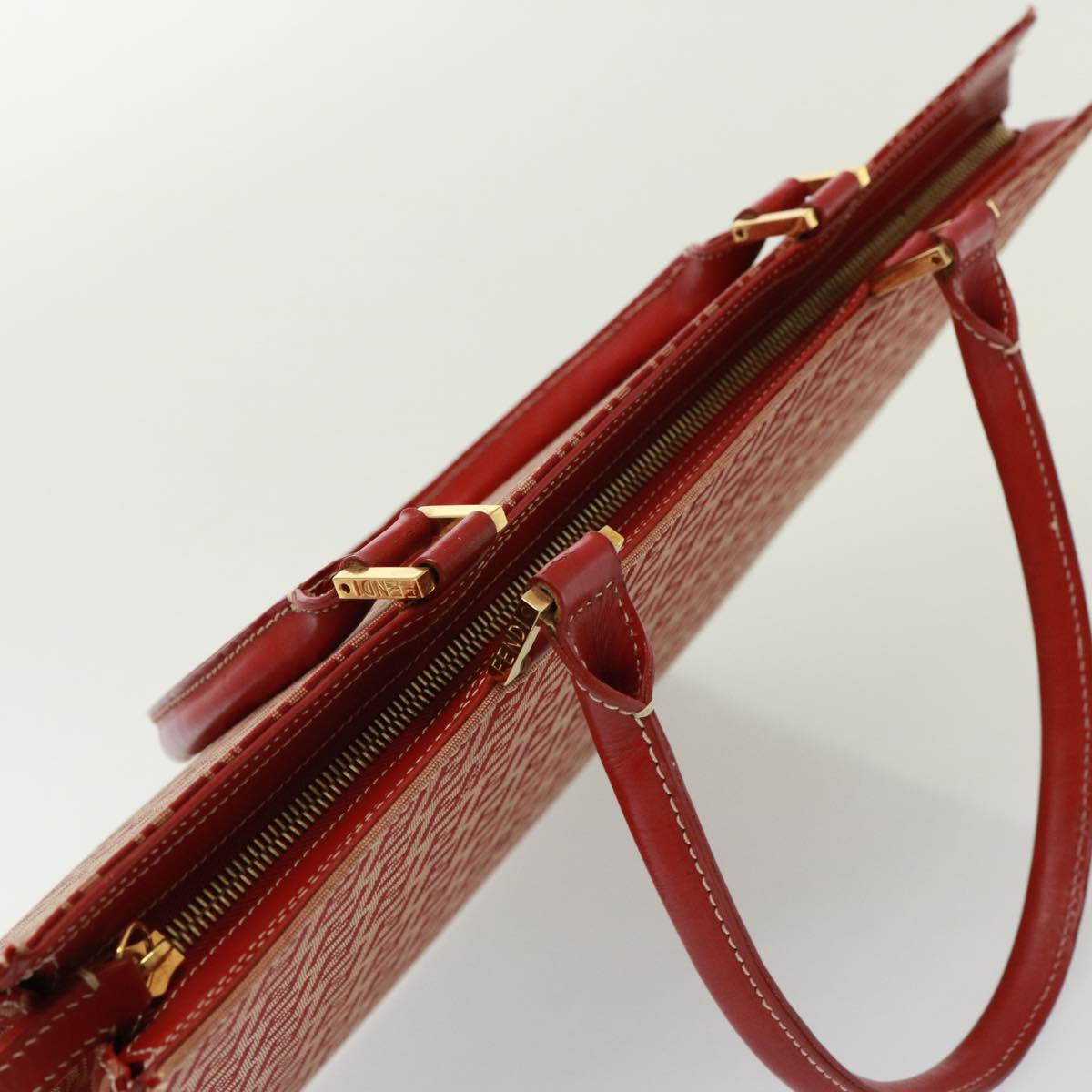 FENDI Zucchino Canvas Hand Bag Red79113