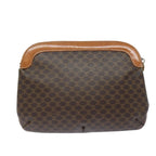 CELINE Macadam Canvas Shoulder Bag PVC Leather Brown Auth 79129