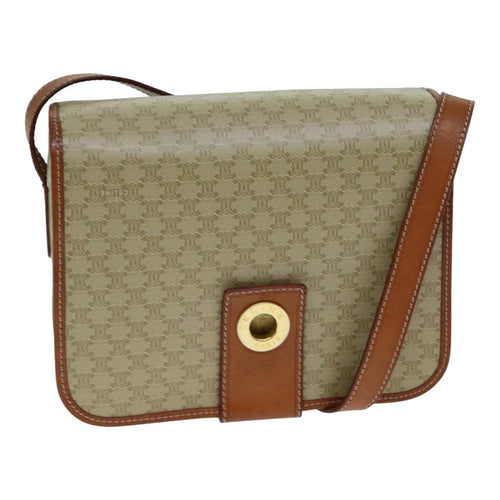 CELINE Macadam Canvas Shoulder Bag Beige  79130