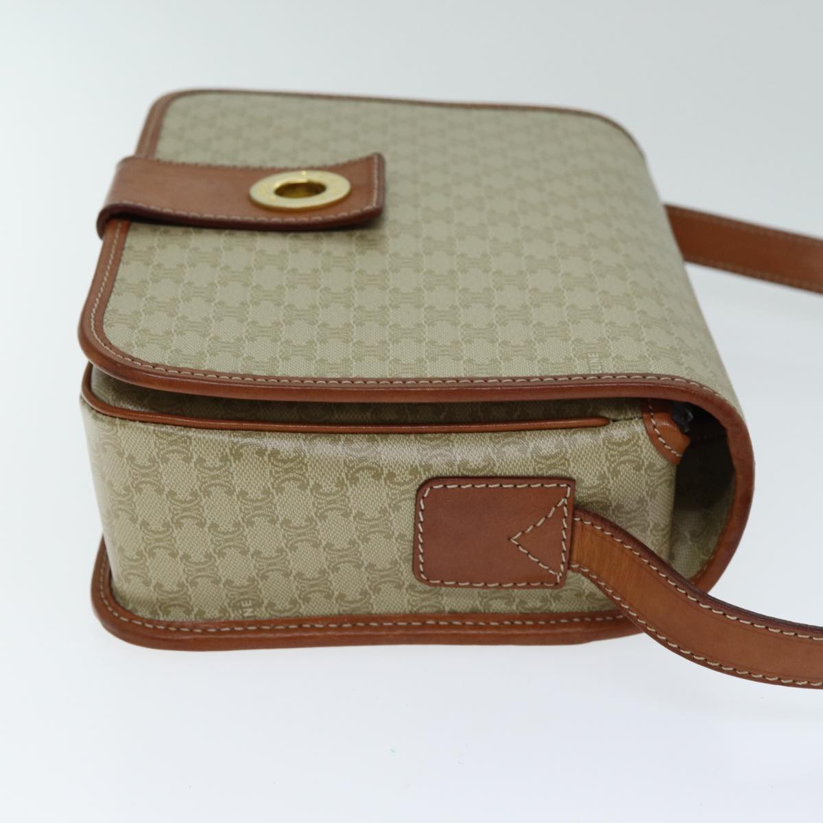CELINE Macadam Canvas Shoulder Bag Beige  79130
