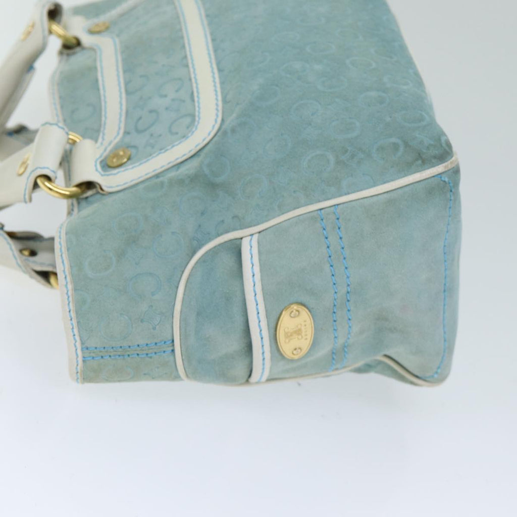 CELINE Hand Bag Suede Blue Auth 79185