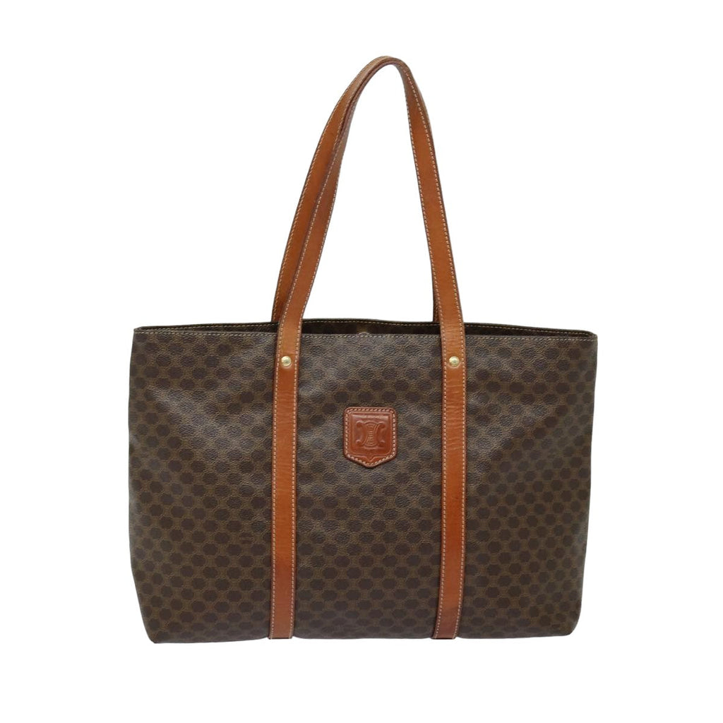 CELINE Macadam Canvas Tote Bag PVC Leather Brown  79187