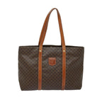 CELINE Macadam Canvas Tote Bag PVC Leather Brown  79187