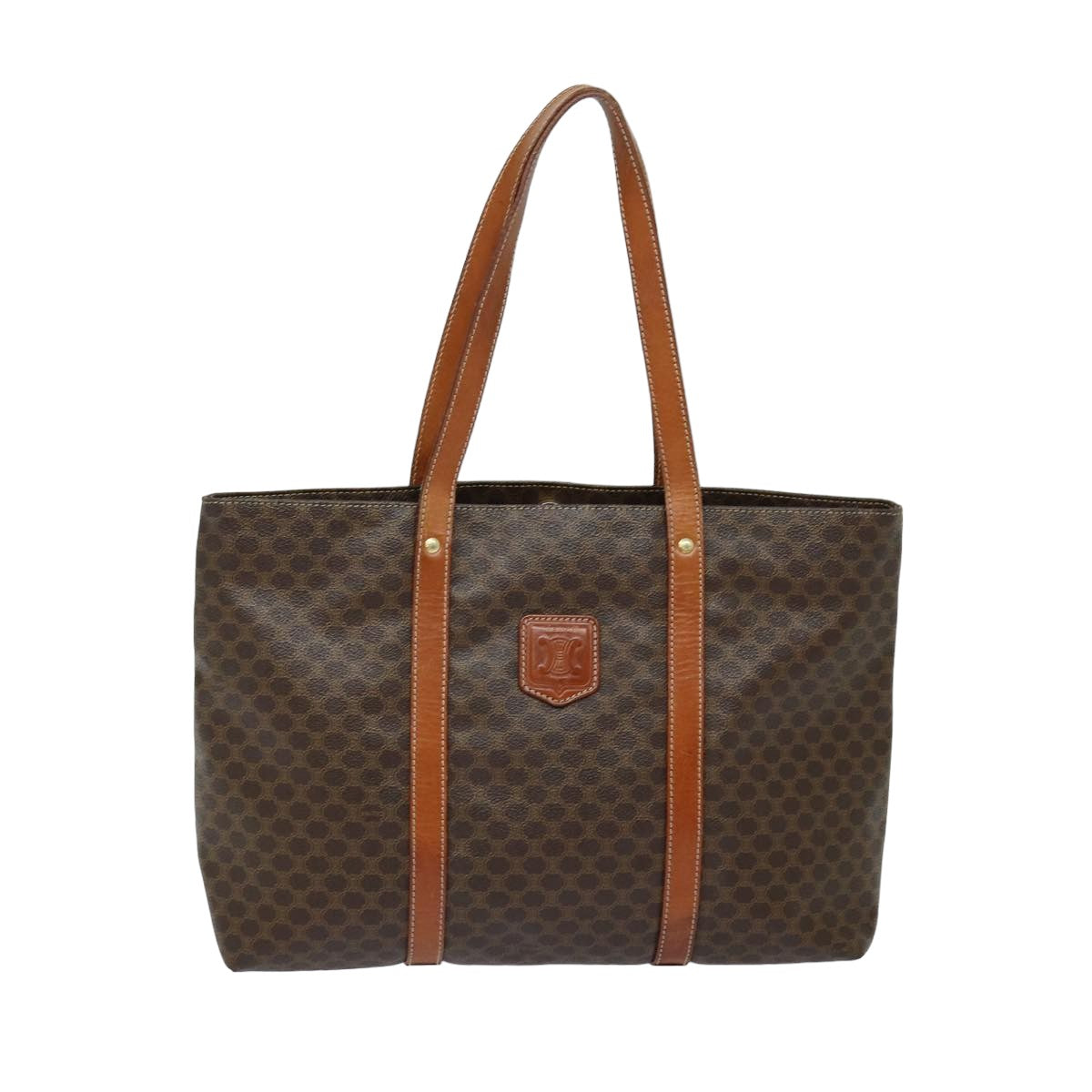 CELINE Macadam Canvas Tote Bag PVC Leather Brown  79187