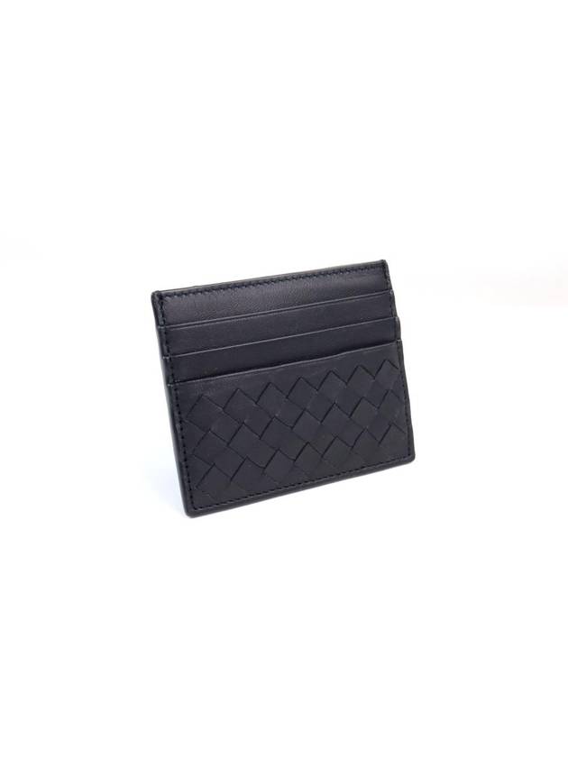 Bottega Veneta Intrecciato Weaving Card Wallet Navy