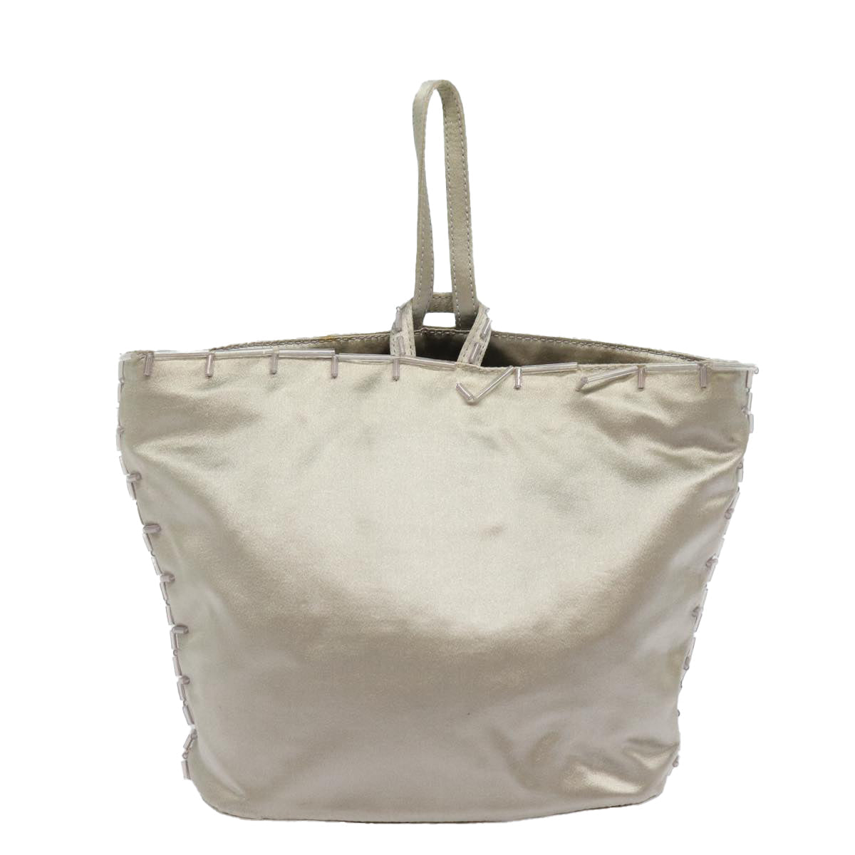 PRADA Hand Bag Nylon Silver 79203