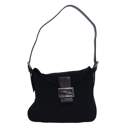 FENDI Mamma Baguette Shoulder Bag Nylon Black79364