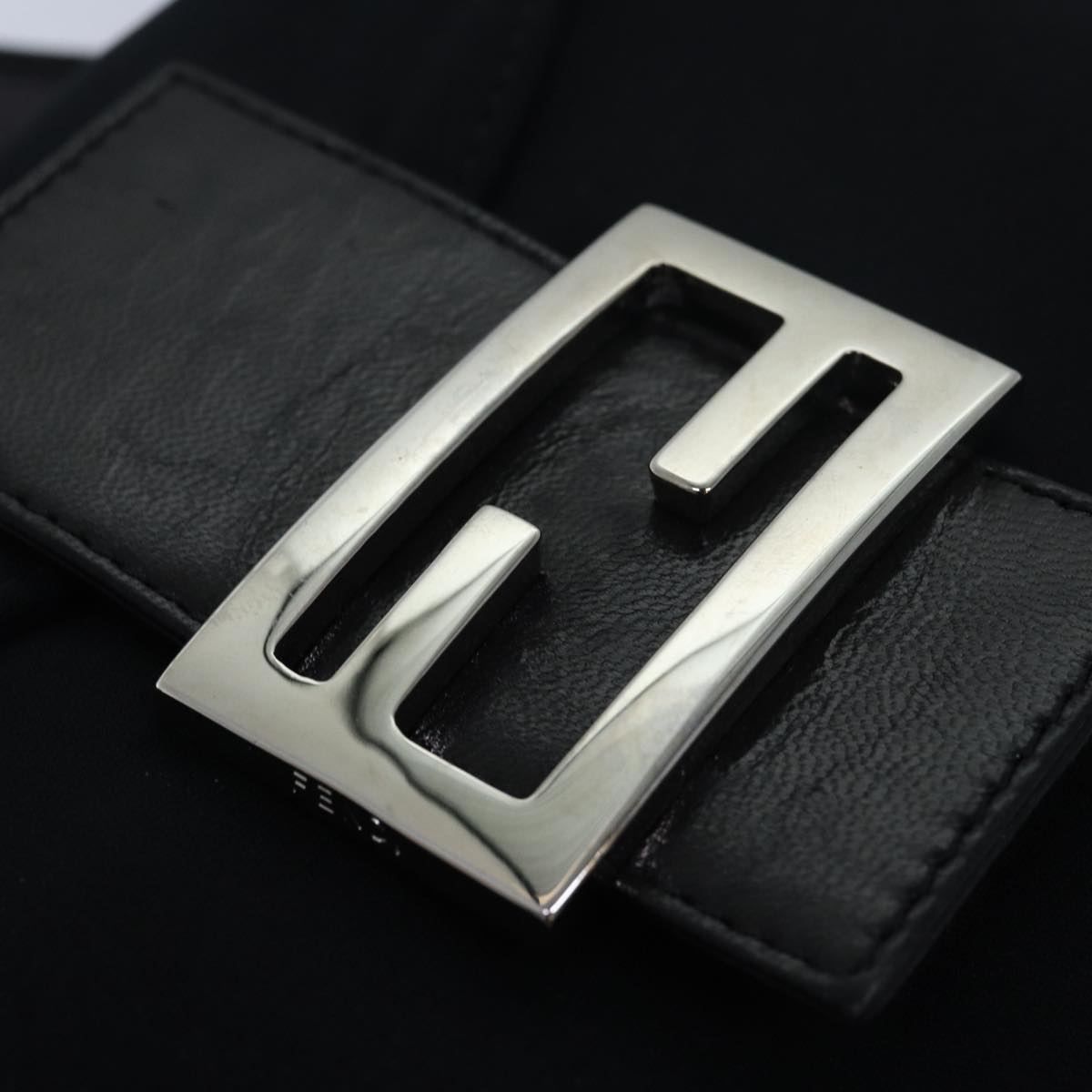 FENDI Mamma Baguette Shoulder Bag Nylon Black79364