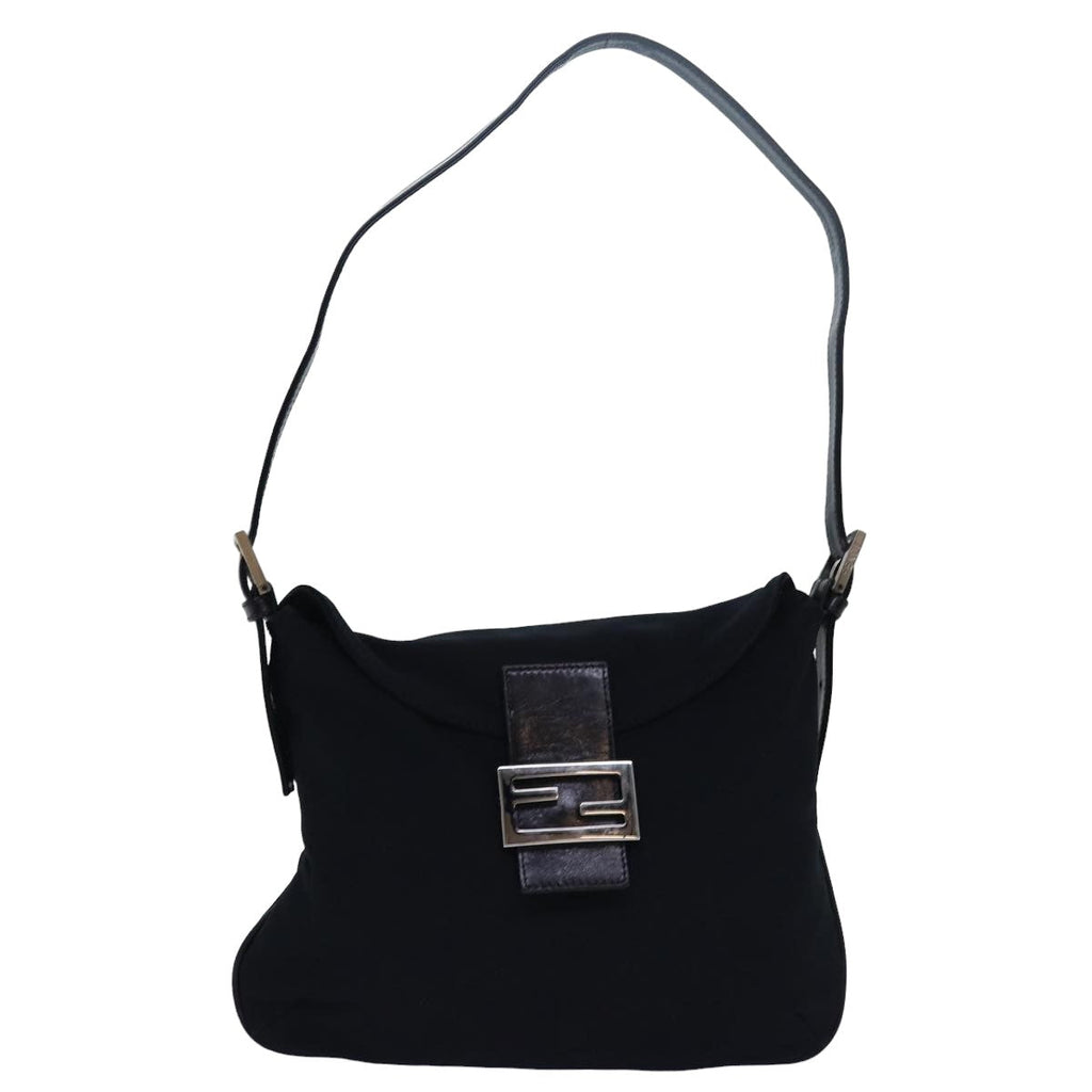 FENDI Mamma Baguette Shoulder Bag Nylon Black79364