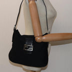 FENDI Mamma Baguette Shoulder Bag Nylon Black79364