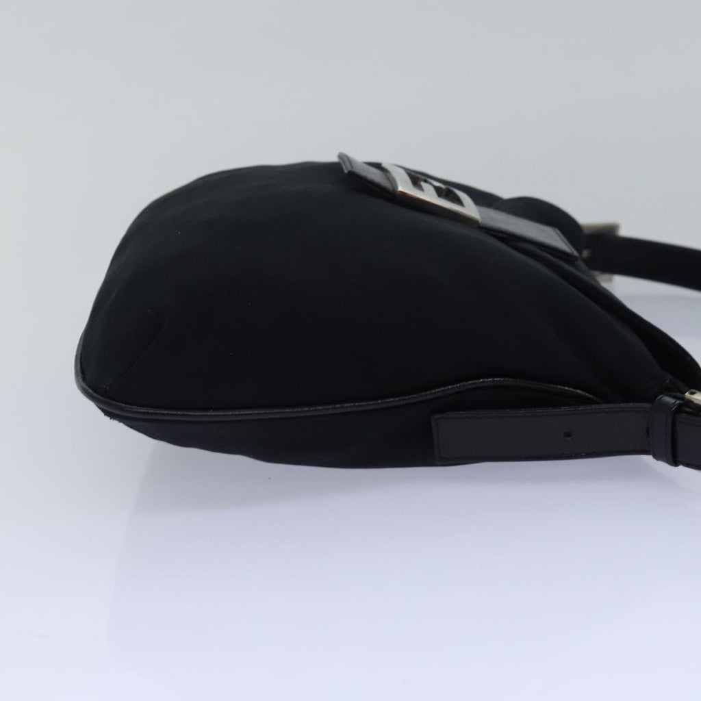 FENDI Mamma Baguette Shoulder Bag Nylon Black79364