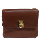 CELINE Shoulder Bag Leather Brown  79379