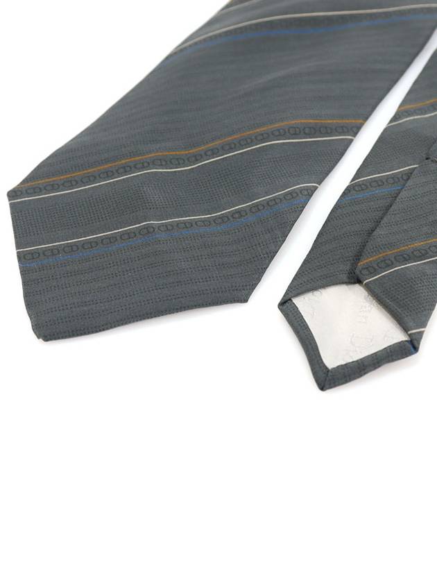 100 silk gray striped CD pattern tie Dior