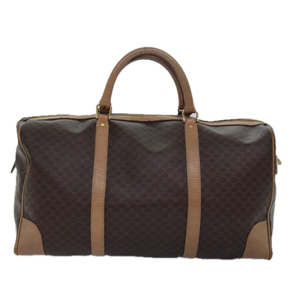 CELINE Macadam Canvas Boston Bag PVC Leather Brown  79437