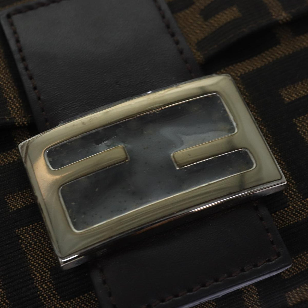 FENDI Zucca Canvas Mamma Baguette Shoulder Bag Brown Black79451A