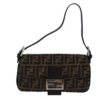FENDI Zucca Canvas Mamma Baguette Shoulder Bag Brown Black79451A