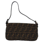 FENDI Zucca Canvas Mamma Baguette Shoulder Bag Brown Black79451A