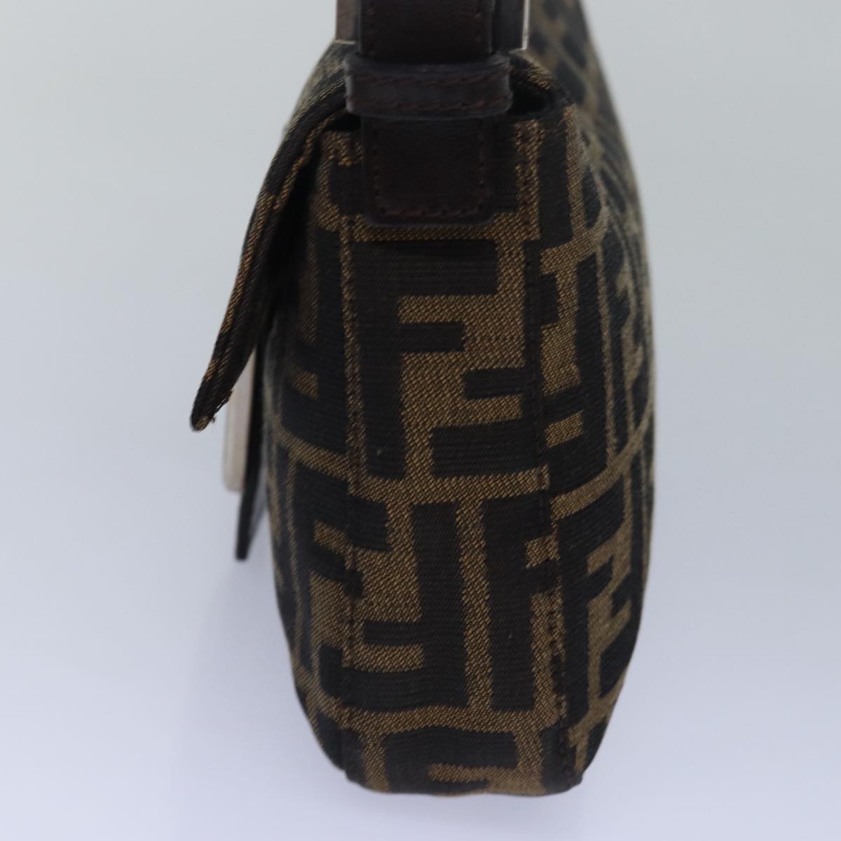 FENDI Zucca Canvas Mamma Baguette Shoulder Bag Brown Black79451A