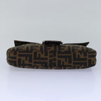 FENDI Zucca Canvas Mamma Baguette Shoulder Bag Brown Black79451A