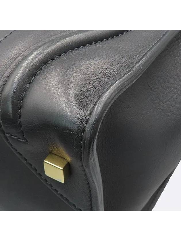 CELINE 165213 Black leather luggage silver printed tote bag