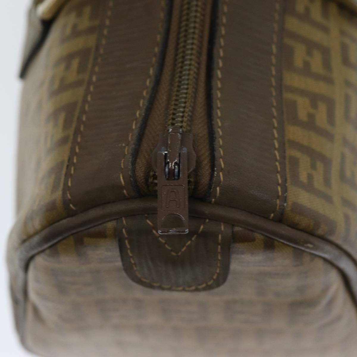 FENDI Zucchino Canvas Boston Bag Vintage Beige79528
