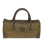 FENDI Zucchino Canvas Boston Bag Vintage Beige79528