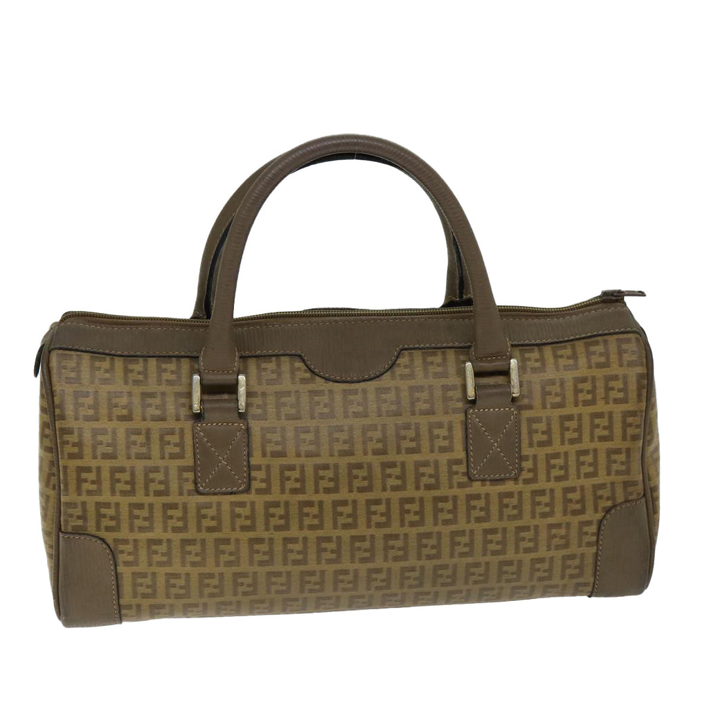 FENDI Zucchino Canvas Boston Bag Vintage Beige79528
