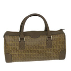 FENDI Zucchino Canvas Boston Bag Vintage Beige79528