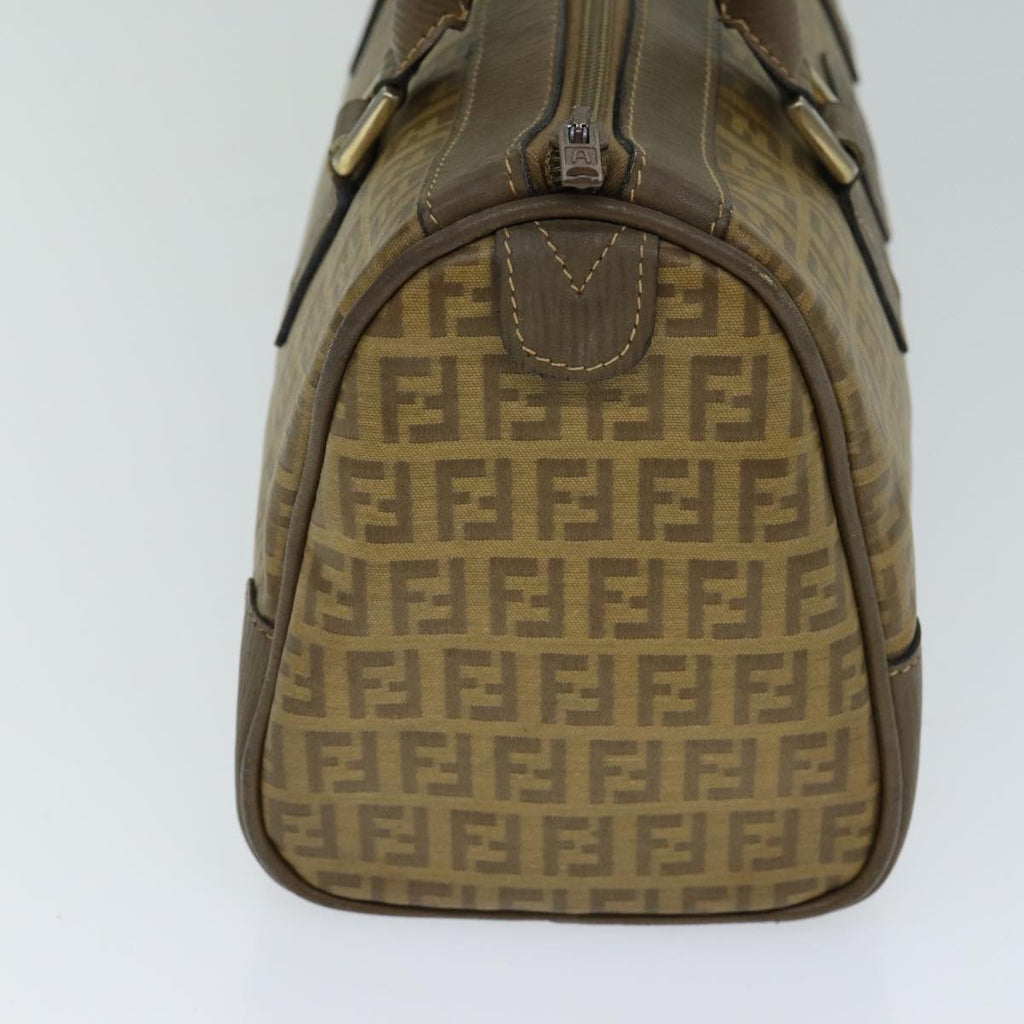 FENDI Zucchino Canvas Boston Bag Vintage Beige79528
