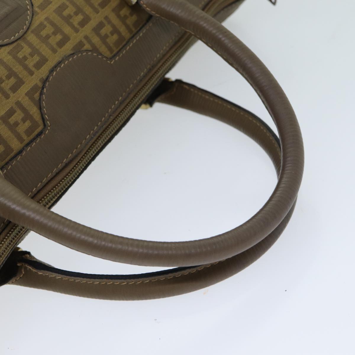 FENDI Zucchino Canvas Boston Bag Vintage Beige79528