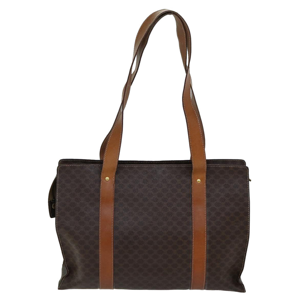 CELINE Macadam Canvas Shoulder Bag PVC Leather Brown  79543