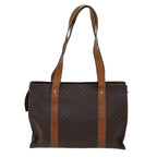 CELINE Macadam Canvas Shoulder Bag PVC Leather Brown  79543