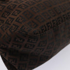FENDI Zucchino Canvas Mamma Baguette Shoulder Bag Brown79575